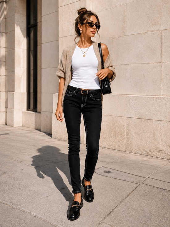 Current/Elliott Denim - Current/Elliott The Ankle Skinny Jeans 23 NWT Black Y2K Contrast Stitch